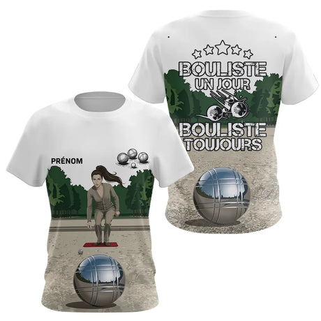 Polo Pétanque Homme Femme - Blanc Personnalisé Bouliste - T-Shirt Femme