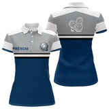 Polo Pétanque Homme Femme - Bleu Gris Personnalisé - Polo Femme