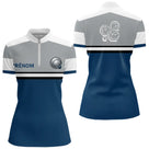 Polo Pétanque Homme Femme - Bleu Gris Personnalisé - Polo Zippé Femme