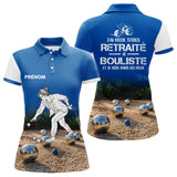 Polo Pétanque Homme Femme - Bleu Imprimé Prénom - Polo Femme