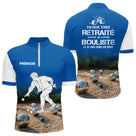 Polo Pétanque Homme Femme - Bleu Imprimé Prénom - Polo Zippé Homme