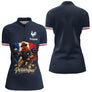 Polo Pétanque Homme Femme - Bleu & Marine Coq Gaulois - Polo Zippé Femme