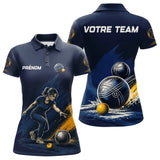 Polo Pétanque Homme Femme - Bleu Équipe Personnalisé - Polo Femme