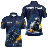 Polo Pétanque Homme Femme - Bleu Équipe Personnalisé - Polo Homme