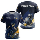 Polo Pétanque Homme Femme - Bleu Équipe Personnalisé - T-Shirt Femme