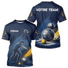 Polo Pétanque Homme Femme - Bleu Équipe Personnalisé - T-Shirt Homme