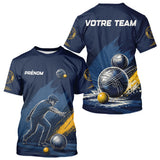 Polo Pétanque Homme Femme - Bleu Équipe Personnalisé - T-Shirt Homme