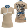 Polo Pétanque Homme Femme - Boules Humour Beiges & Bleu - Polo Zippé Femme