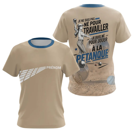 Polo Pétanque Homme Femme - Boules Humour Beiges & Bleu - T-Shirt Femme