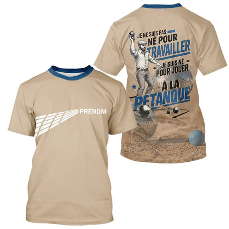 Polo Pétanque Homme Femme - Boules Humour Beiges & Bleu - T-Shirt Homme