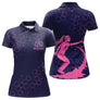 Polo Pétanque Homme Femme - Bouliste Navy et Rose Personnalisé - Polo Femme