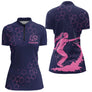 Polo Pétanque Homme Femme - Bouliste Navy et Rose Personnalisé - Polo Zippé Femme