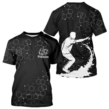 Polo Pétanque Homme Femme - Bouliste Noir Personnalisé - T-Shirt Homme