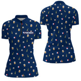 Polo Pétanque Homme Femme - Cadeau Boulistes & Bière Bleu - Polo Zippé Femme