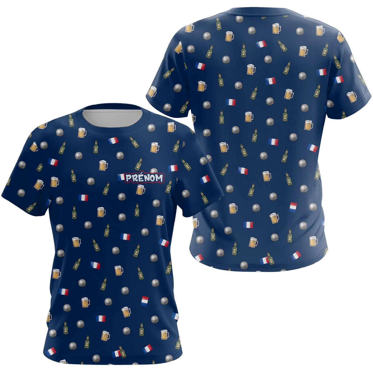 Polo Pétanque Homme Femme - Cadeau Boulistes & Bière Bleu - T-Shirt Femme