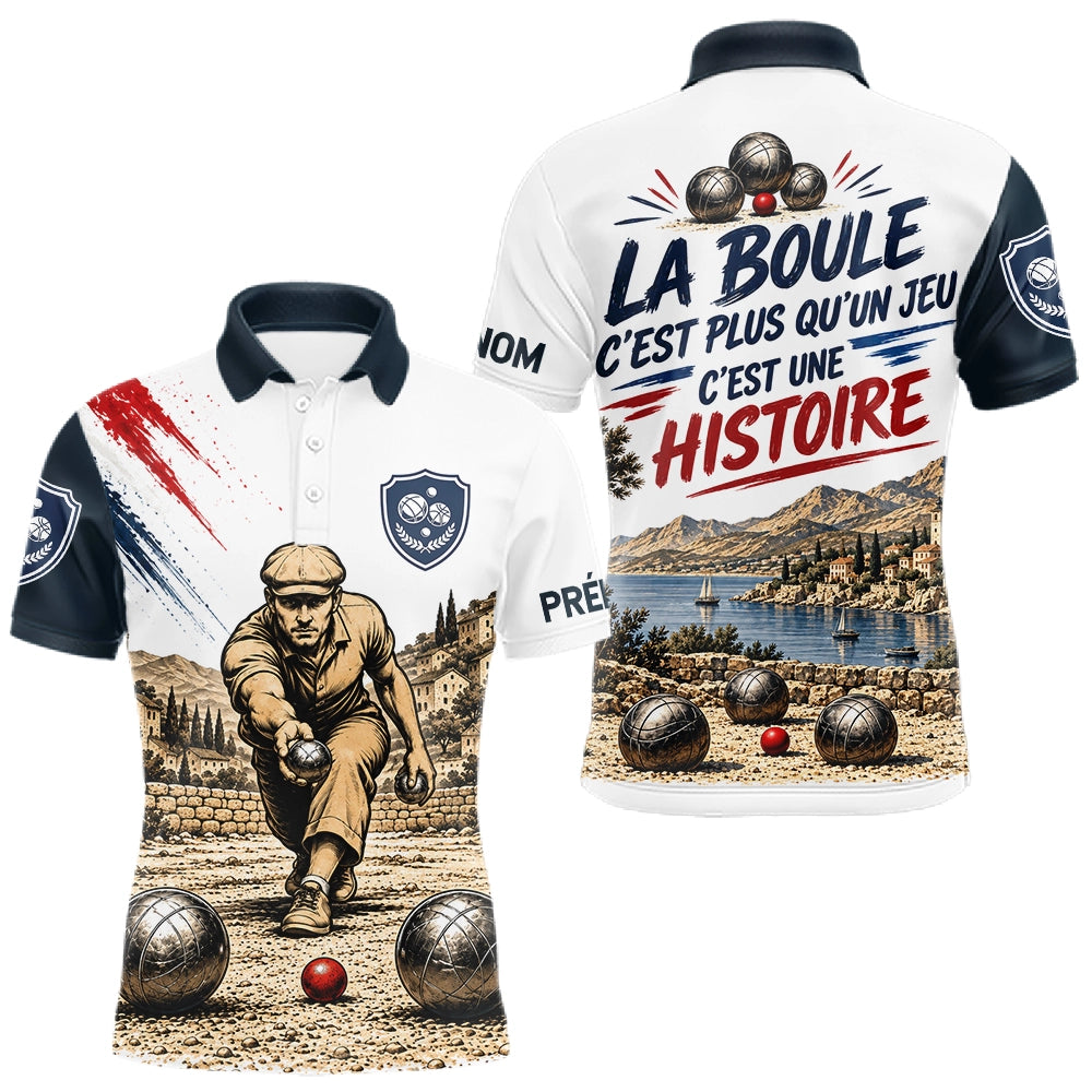 Polo Pétanque Homme Femme - Collection Méditerranée - Polo Homme