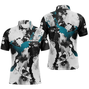 Polo Pétanque Homme Femme - Colour Noir & Turquoise - Polo Homme
