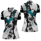 Polo Pétanque Homme Femme - Colour Noir & Turquoise - Polo Zippé Femme