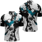 Polo Pétanque Homme Femme - Colour Noir & Turquoise - Polo Zippé Homme