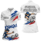 Polo Pétanque Homme Femme - Drapeau Français J'peux Pas - Polo Zippé Femme