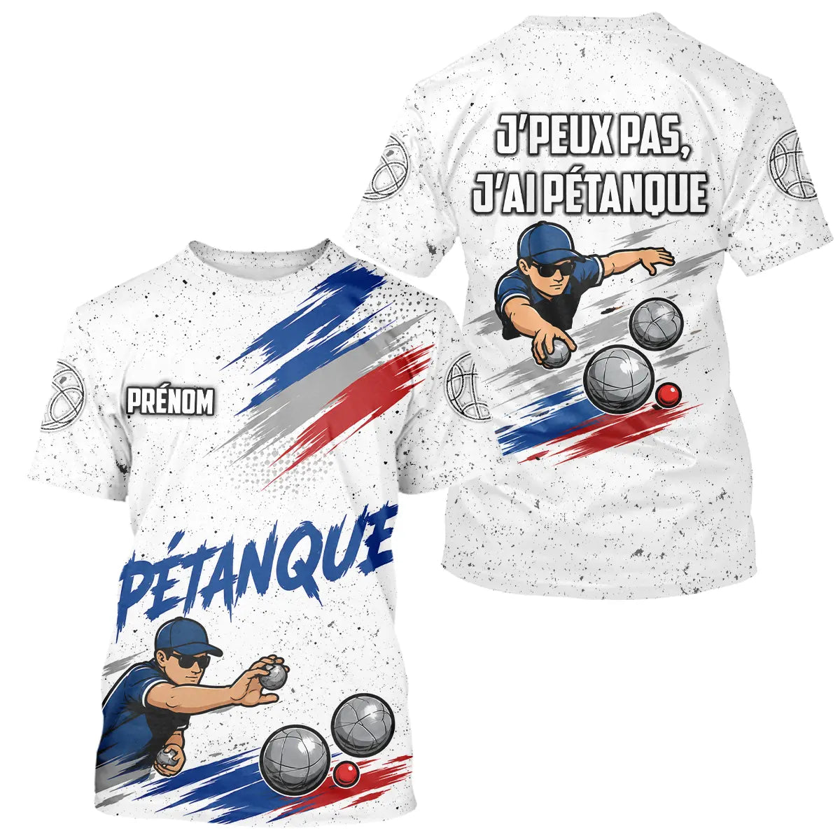 Polo Pétanque Homme Femme - Drapeau Français J'peux Pas - T-Shirt Homme