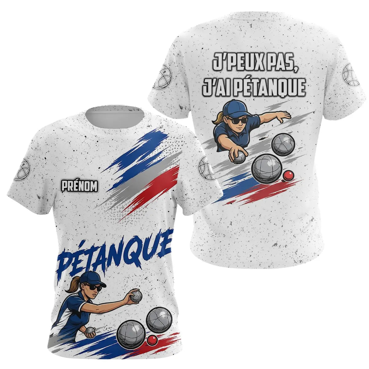 Polo Pétanque Homme Femme - Drapeau Français J'peux Pas J'ai - T-Shirt Femme
