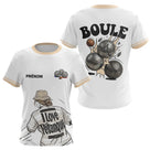 Polo Pétanque Homme Femme - I Love Boules Blanc Beige - T-Shirt Femme