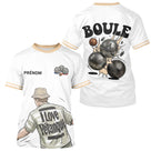 Polo Pétanque Homme Femme - I Love Boules Blanc Beige - T-Shirt Homme