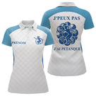 Polo Pétanque Homme Femme - J'Ai Boules Bleu & Blanc Personnalisé - Polo Femme