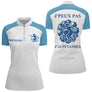 Polo Pétanque Homme Femme - J'Ai Boules Bleu & Blanc Personnalisé - Polo Zippé Femme