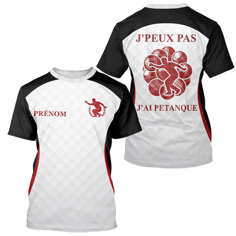 Polo Pétanque Homme Femme - J'Ai Boules Noir & Blanc Personnalisé - T-Shirt Homme