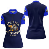 Polo Pétanque Homme Femme - J'peux Pas J'ai Apéro - Polo Zippé Femme