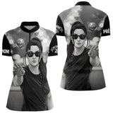 Polo Pétanque Homme Femme - Passion Boulistes Noir & Blanc - Polo Zippé Femme