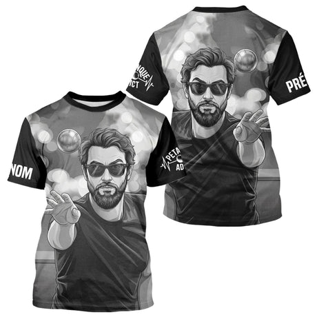 Polo Pétanque Homme Femme - Passion Boulistes Noir & Blanc - T-Shirt Homme