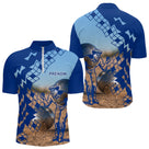 Polo Pétanque Homme Femme - Personnalisé Bleu & Bronze - Polo Zippé Homme