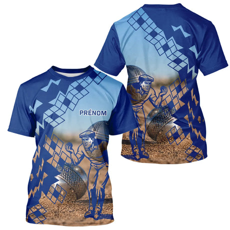 Polo Pétanque Homme Femme - Personnalisé Bleu & Bronze - T-Shirt Homme