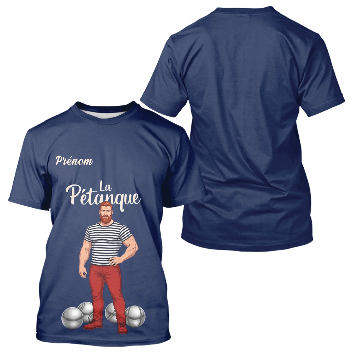 Polo Pétanque Homme Femme - Personnalisé Boulodrome Bleu Marine - T-Shirt Homme