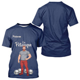 Polo Pétanque Homme Femme - Personnalisé Boulodrome Bleu Marine - T-Shirt Homme