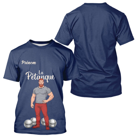 Polo Pétanque Homme Femme - Personnalisé Boulodrome Bleu Marine - T-Shirt Homme