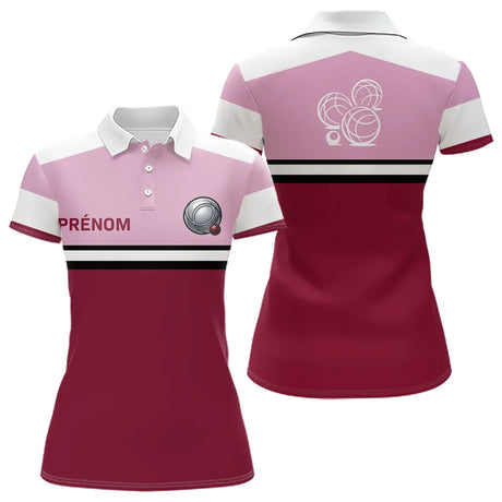 Polo Pétanque Homme Femme - Rouge Rose Personnalisé - Polo Femme