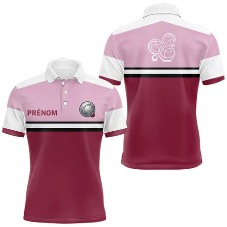 Polo Pétanque Homme Femme - Rouge Rose Personnalisé - Polo Homme