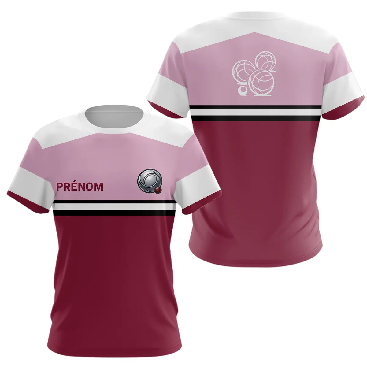 Polo Pétanque Homme Femme - Rouge Rose Personnalisé - T-Shirt Femme