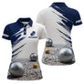 Polo Pétanque Homme Femme - Style Bleu & Blanc Hexagonal- Polo Femme