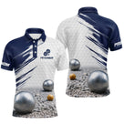 Polo Pétanque Homme Femme - Style Bleu & Blanc Hexagonal- Polo Homme