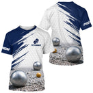 Polo Pétanque Homme Femme - Style Bleu & Blanc Hexagonal - T-Shirt Homme