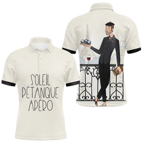 Polo Pétanque Homme Femme - Style Français Beiges Apéro - Polo Homme