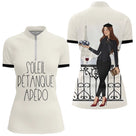 Polo Pétanque Homme Femme - Style Français Beiges Apéro - Polo Zippé Femme