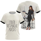 Polo Pétanque Homme Femme - Style Français Beiges Apéro - T-Shirt Femme