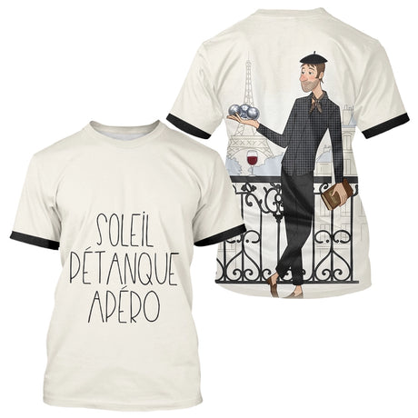 Polo Pétanque Homme Femme - Style Français Beiges Apéro - T-Shirt Homme