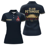 Polo Pétanque Homme Femme - Triplette & Doublette Bleu Marine - Polo Femme
